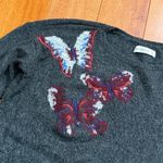 Abercrombie & Fitch  Women’s Dark Gray Butterfly Embroidery Wool Sweater Size M/L Photo 3