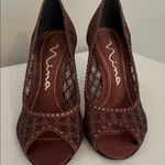 Nina  Women's Elegant Bronze Peep-Toe Heels Photo 0