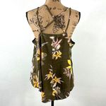 Free People FP we the free tank top army green with pastel floral print size L NWT Photo 5