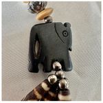 wood and bone elephant multi strand necklace Brown Photo 3