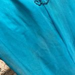 Blondie Nites Vintage Niteline Della Roufogali Silk Embellished Beaded Sequin Long sleeve sheer Mermaid Print keyhole Photo 6