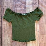 Heart & Hips 3/$22🌞  Off the Shoulders Green Smock Crop Top Photo 0
