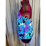 Le cove one piece swimsuit Vintage floral tankini look blue purple white Size 12 Photo 4