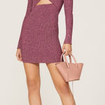 Jonathan Simkhai Danika long sleeve halter knit cutout mini dress size S small Purple Photo 0