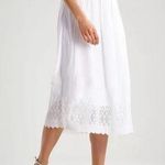 Gap NWOT Chase White Eyelet Pleated Midi Skirt New Photo 0