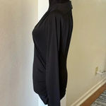 BCBGeneration Black Crossbody Open Back Long Sleeve Top Photo 3