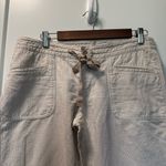 The North Face Linen Blend Tie Waist Pinstripe Trouser Pant White Cream 10Short Photo 1