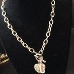 Guess New  Pave Heart & G Toggle Necklace Photo 0