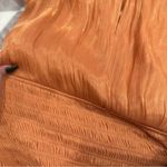 Adelyn Rae NWOT orange smocked eyelet mini dress shimmer metallic Photo 4