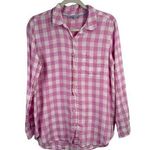 Joules Jeanne Pink White Gingham Plaid Linen Shirt Preppy Cottage Womens 8 UK 12 Photo 0