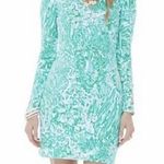 Lilly Pulitzer  cotton green bungle in the jungle pullover v-neck dress small Photo 0