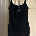 Free People  Little Black Dress Corset Bodycon Lace Up Size Small Photo 0