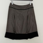 Ann Taylor  Gold Black Jacquard SILK Blend Velvet Velour A-Line Skirt 4P Preppy Photo 0