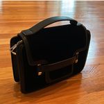 Black Faux Leather and Suede Handbag Photo 4