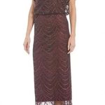 NEW NWT SLNY Metallic Crochet Dress With Fringe size 18W Red Photo 1