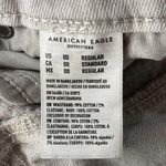 American Eagle  SZ 00 Mom Straight Jeans Mid-Rise Distressed Rips Pockets Gray Photo 10