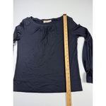 Tory Burch  Blouse Long Sleeve Button Detail Top Black Elegant‎ Size S Photo 2