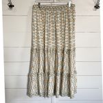 MAX STUDIO LONDON Womens Tiered Maxi Skirt Yellow Floral Print Elastic Waist XL White Photo 6