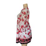 Francesca’s Blue Rain White Red Rose Floral Dress Puff Sleeve Size S NWT Photo 1