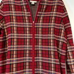 Christopher & Banks Vintage Red Plaid Women's Full Zip Blazer Jacket Size Large Photo 1