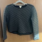J.Crew Quilted Crop Sweater Women's Oversized Med Soft 100% Cotton Poly Filled Photo 0