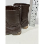 Charlotte Russe Womans Avril Brown Faux Leather 7 Combat Boots Lace Up Side Zip Photo 3