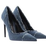 Tom Ford Frayed Raw Blue Denim Pointed Toe Stiletto Heel Pumps Size 39 $790 MSRP Photo 0