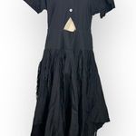 Bibhu Mohapatra Collective Cutout Fringe Dress Women's Plus 14 Black RTR Photo 2