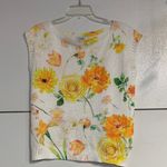 LUISA RICCI FLORAL YELLOW KNIT SWEATER WOMENS SMALL Photo 0