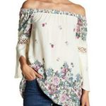 Tassels N Lace OTS Bell Sleeve Top - Size L - NWOT Photo 0