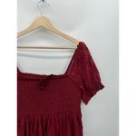 Altar'd State Mini Dress Sz XL Red Floral Velvet Burnout Smocked Sexy Feminine Photo 3