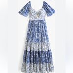 Abercrombie & Fitch  WOMENS BLUE FLORAL TIERED MAXI DRESS NEW SMALL TALL Photo 9