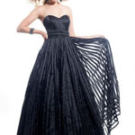 Rachel Allan Black Prom Gown Black Flowy Maxi Dress‎ 6920 Size 4 Photo 1