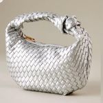 Anthropologie Silver Woven Women's Bag Charm- Mini Bag Photo 3