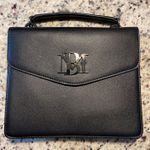 Badgley Mischka Black Top Handle Bag Satchel Structured Handbag Purse Photo 0