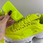 FILA Women’s Neon Safety Yellow Distruptor II Applique Hook And Loop Chunky Sneakers Photo 8
