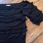 3.1 Phillip Lim  SIDE RUFFLE BLACK PULLOVER SZ L Large Wool Blend Sweater Top Photo 5