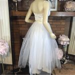 VINTAGE 1950'S CORRINE ORIGINALS WHITE & CREAM TULLE & LACE PARTY DRESS (S) Photo 5