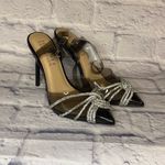 Journee Collection  Black and Silver Strappy Heels Photo 1