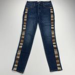 Driftwood  Jackie High Rise Jeans Southwest Embroidered Neutral Browns Size 26x28 Photo 5