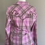 Cruel Girl  Pink Plaid Button-Up Shirt Size L Photo 4