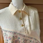 Teddi vintage grandma long sleeve sweater size large floral yellow Photo 7