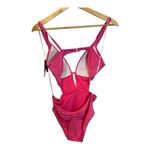 Bar III Women's Draped Monokini Swimsuit Size Small Pink Push-Up Cups Adjustable Photo 3