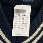 Brandy Melville Navy Wool Blend V Neck Sweater Fisherman cable Knit OS NEW Photo 4