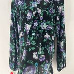Belle Sky  Chiffon Floral Print Strappy V-Neck Long Sleeve‎ Faux Wrap Blouse L Photo 11