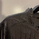 Quince  Textured Organic Cotton Peasant Blouse Charcoal M Photo 5