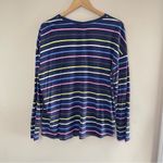 Gap  Women’s Navy Blue Rainbow Striped Long-Sleeve Tee, XL Photo 4