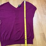New York & Company Women's Oversize Silk Blend Pullover Vneck Sweater Magenta XS Pink Photo 6