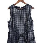 J.Crew Textured Tweed Houndstooth Sheath Dress Blue Womans 14 Photo 2