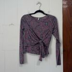 Anthropologie Daily Practice Purple Floral boho tied top size small Photo 1